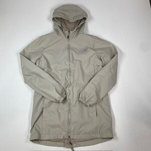 New Balance Beige Hooded Rain Jacket Women's Size S Windbreaker Coat‎